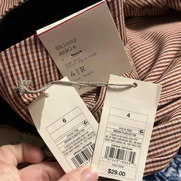 A New Day Brown Plaid Skinny Ankle Pants - Picture 7 of 7